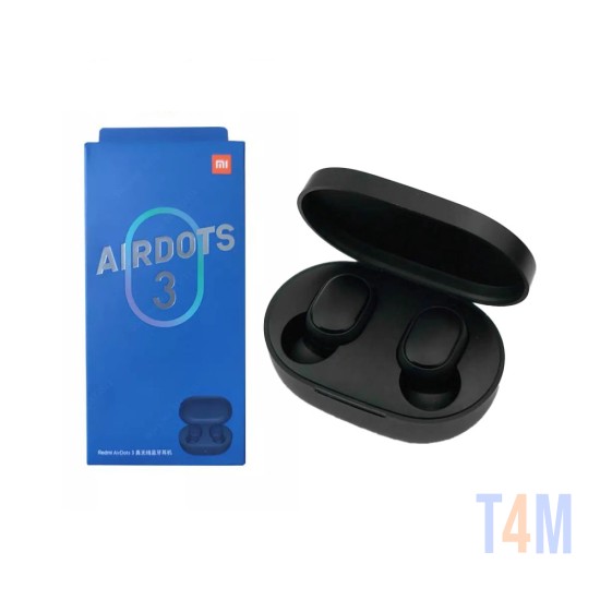 TWS AUSCULTADOR FONE DE OUVIDO SEM FIO XIAOMI REDMI AIRDOTS PRO 3 COM ESTOJO CARREGADOR E MICROFONE PRETO